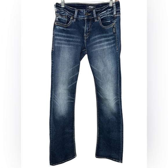 Silver Jeans Suki Mid Rise Slim Bootcut Jeans women’s sz 28x33 Indigo - Picture 3 of 13